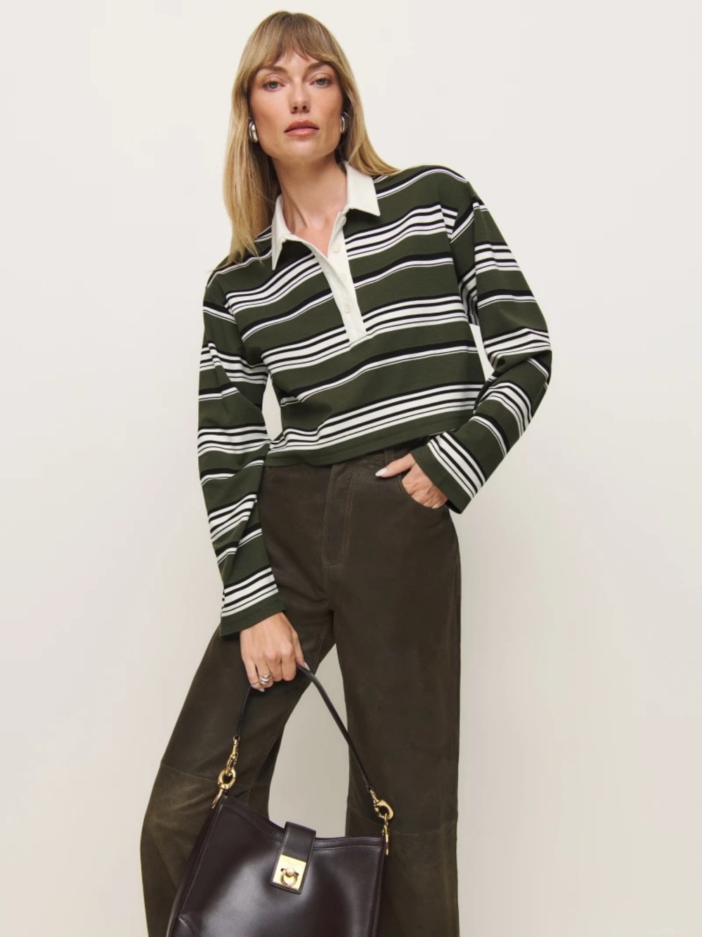 Reformation Cropped Rugby Shirt